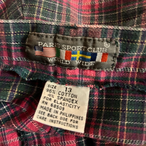 PARIS SPORT CLUB VTG 80s Plaid Stirrup High waisted pants. Size 13. Rare find! - Picture 9 of 9